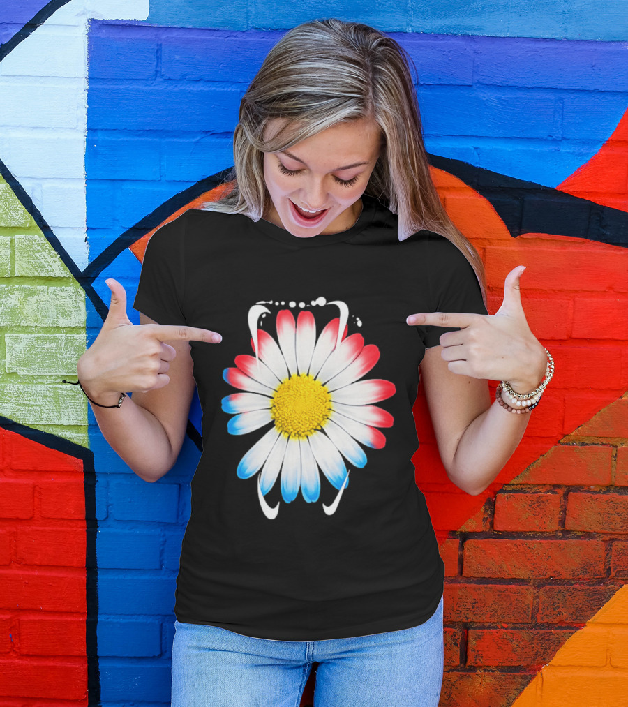 G Dragon Daisy Red Blue Petals T-Shirt
