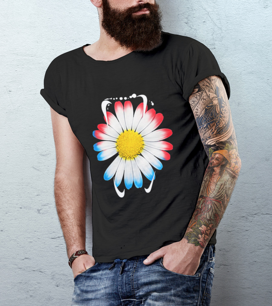 G Dragon Daisy Red Blue Petals T-Shirt
