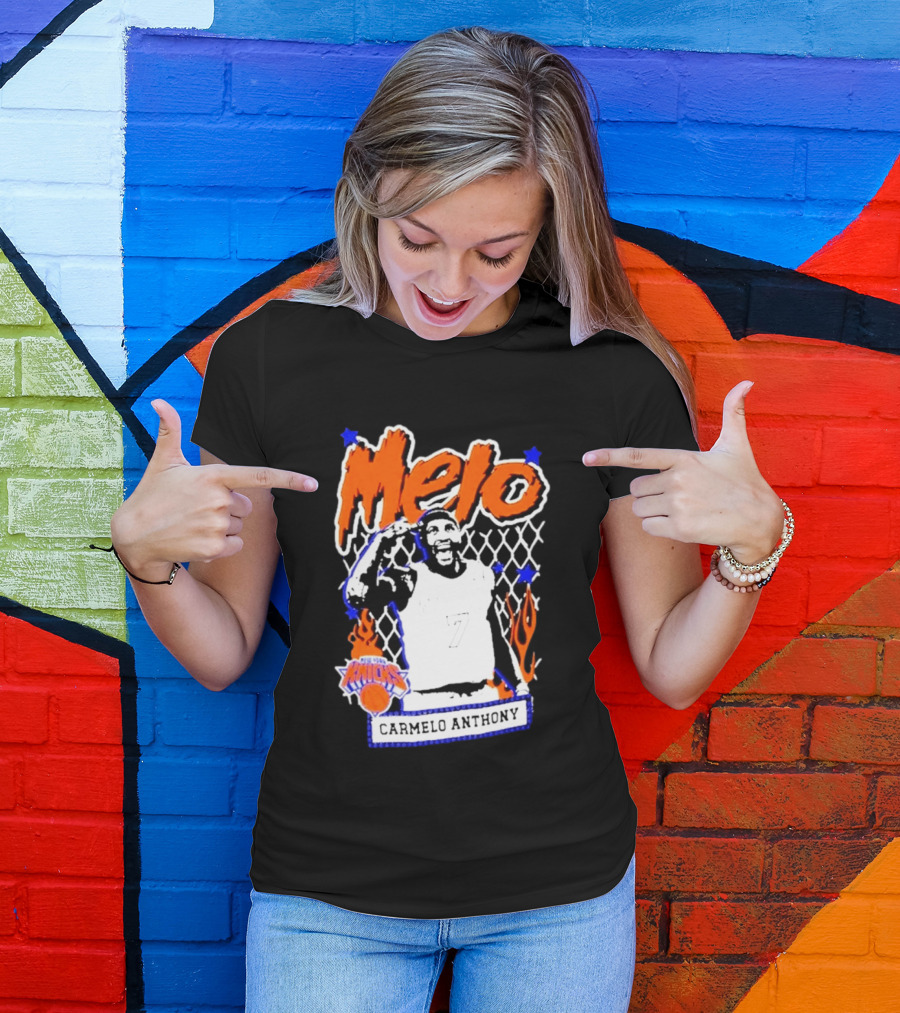 Melo Carmelo Anthony New York Knicks NBA Street Player Mitchell Ness T-Shirt