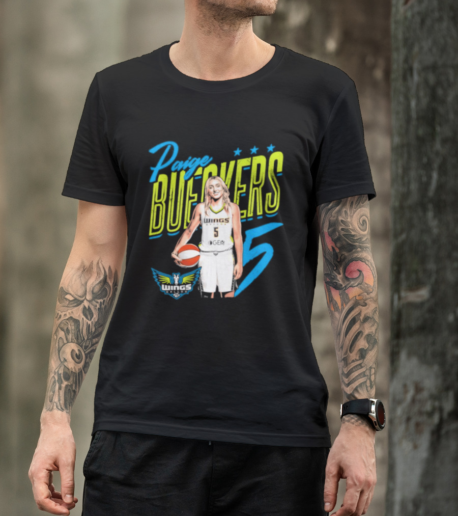 Paige Bueckers Dallas Wings Player Pose Number 5 T-Shirt