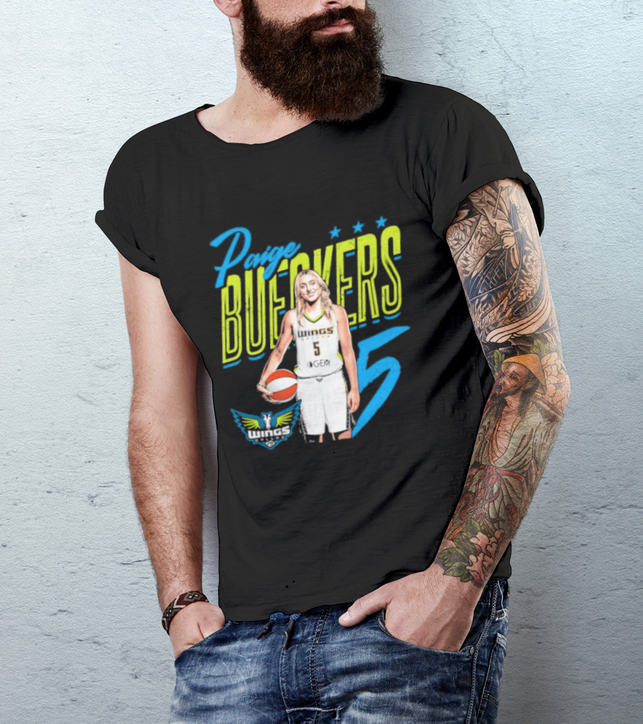 Paige Bueckers Dallas Wings Player Pose Number 5 T-Shirt