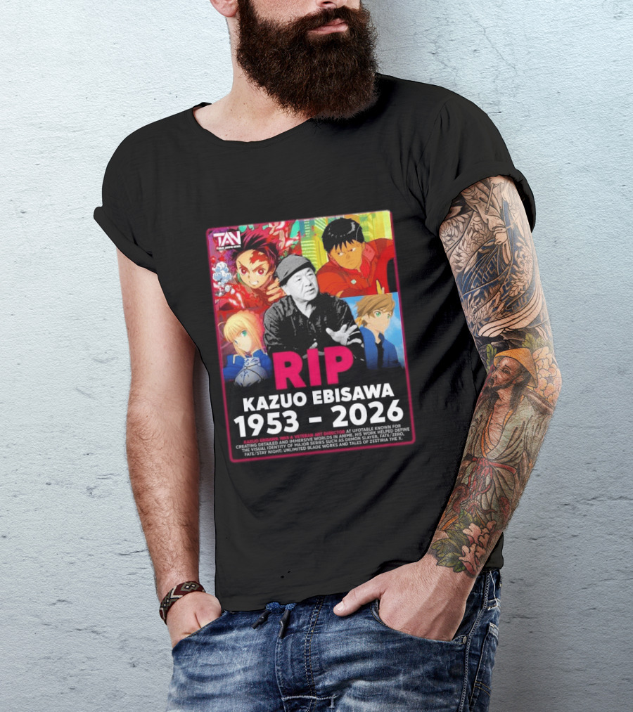 RIP Kazuo Ebisawa 1953 2026 Anime Veteran Art Director Demon Slayer Fata/Zero T-Shirt