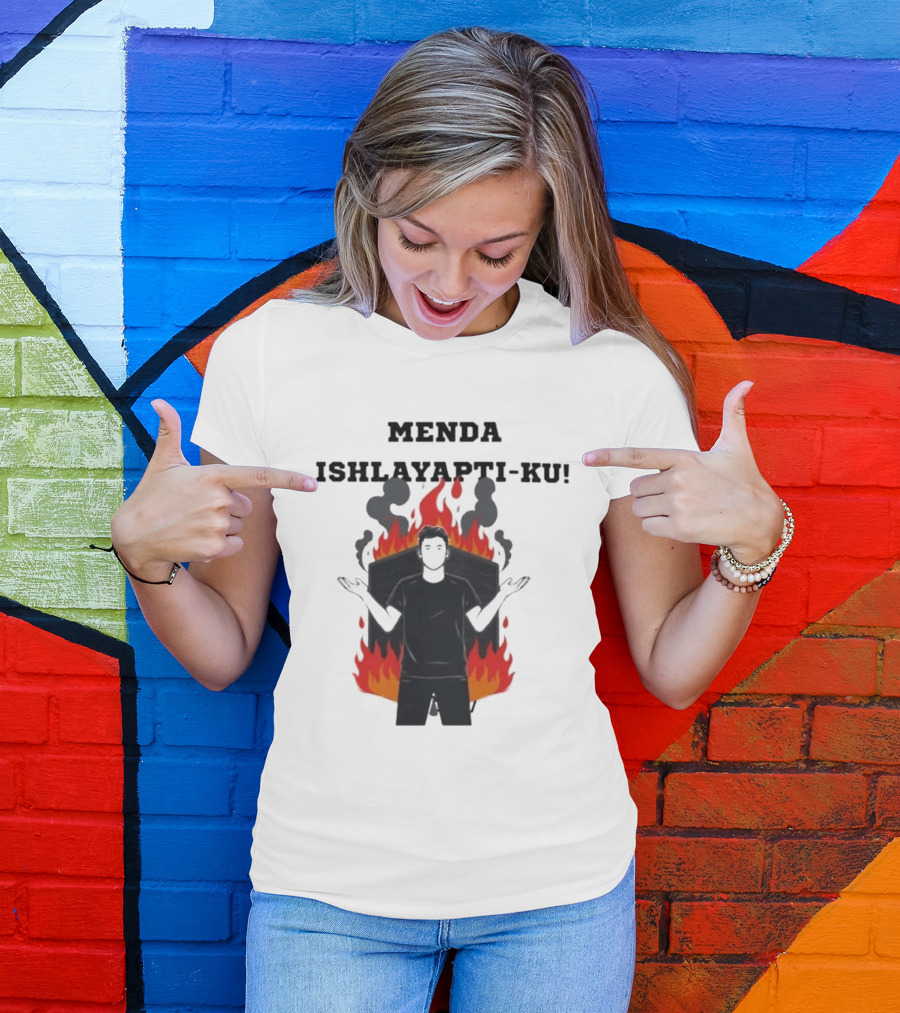 Menda Ishlayapti Ku Uzbek Tech Memes Flame T-Shirt