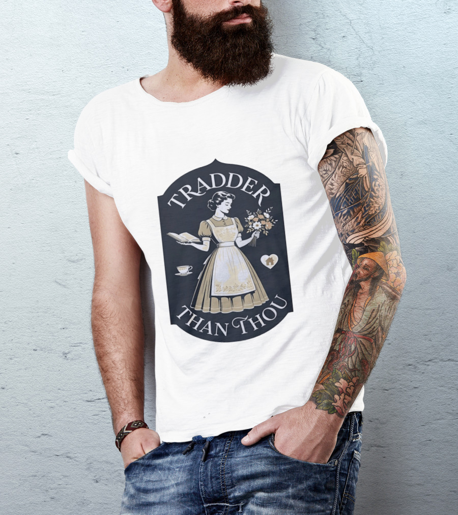 Tradder Than Thou Woman Holding Book And Flower T-Shirt