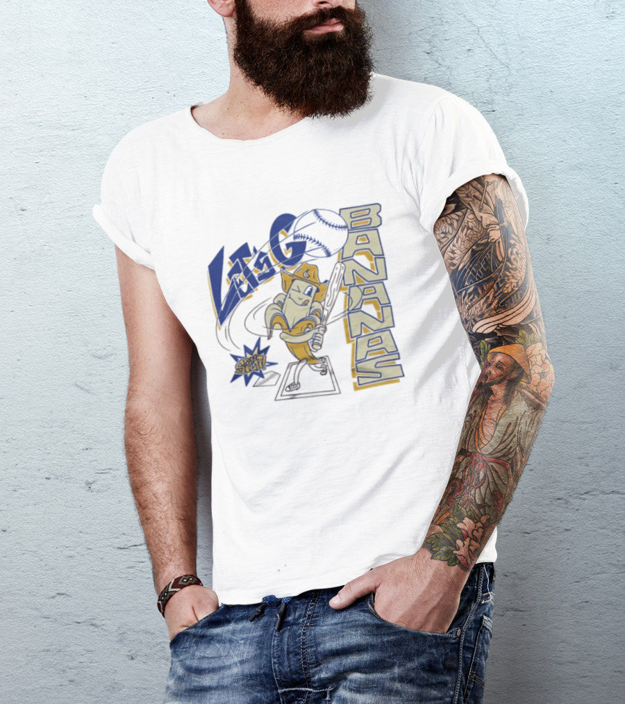 Let's Go Bananas Slugger Cartoon Baseball Bat T-Shirt
