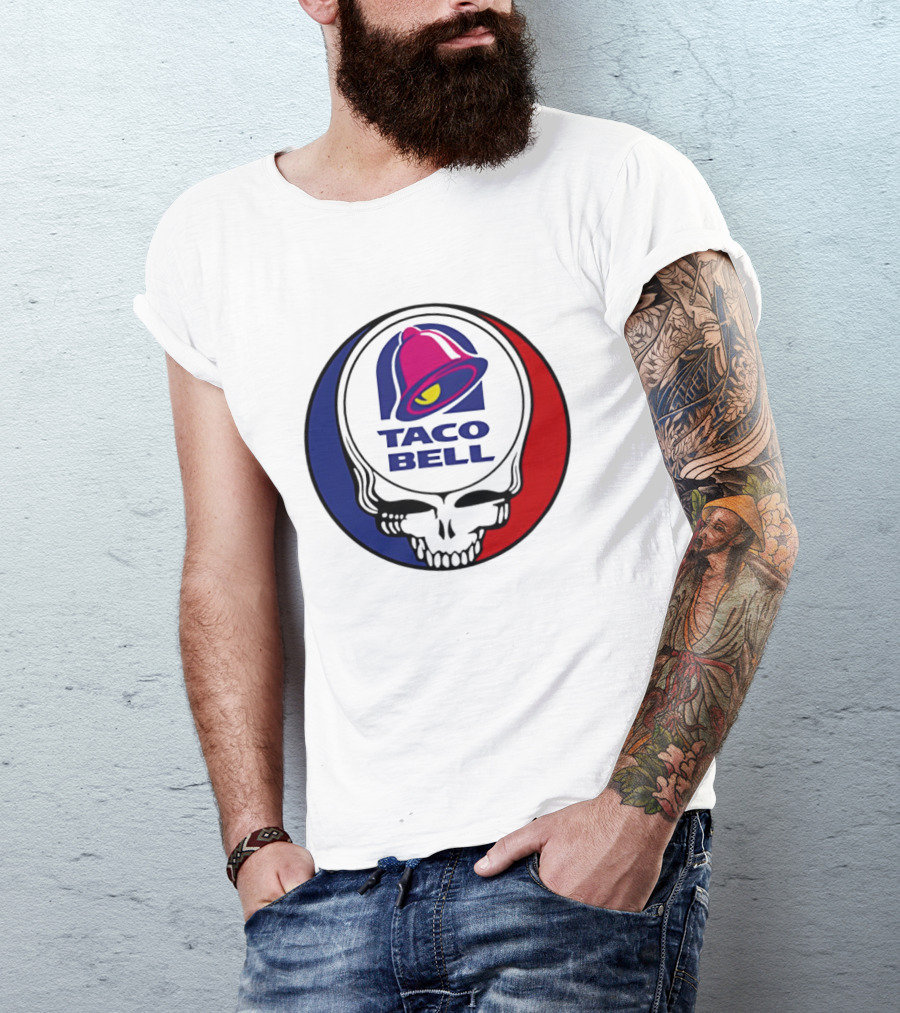 Taco Bell Grateful Dead Skull Logo Red Blue Collaboration T-Shirt