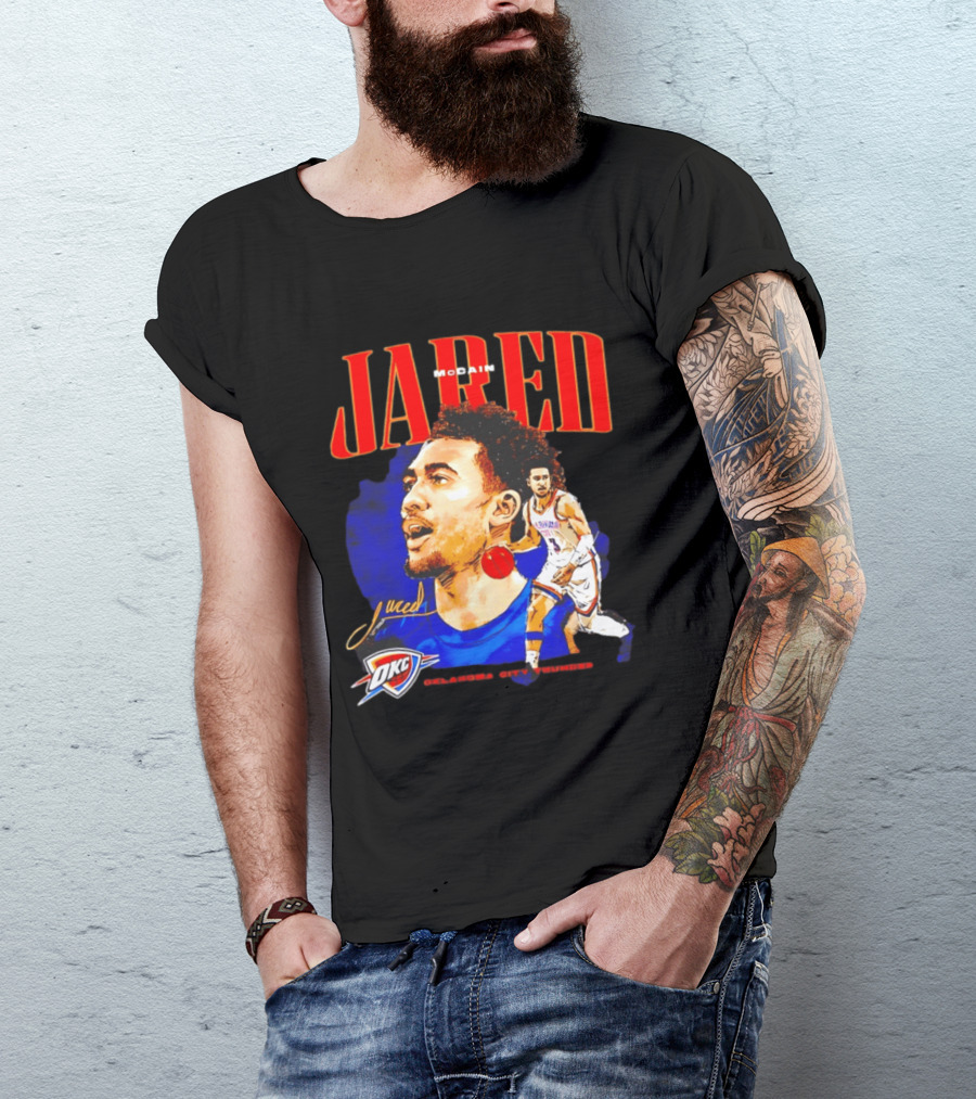 Jared McCain Oklahoma City Thunder NBA Basketball OKC Player T-Shirt