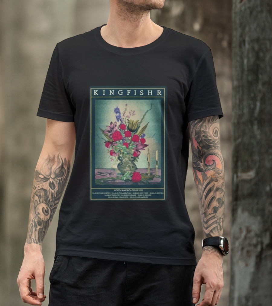 Kingfishr North America Tour 2025 May 2 Denver Floral T-Shirt