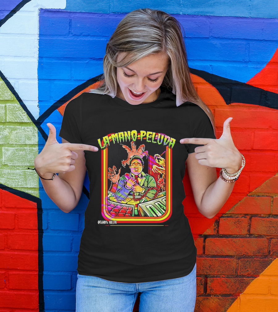 La Mano Peluda Terror Radial Hombre Teléfono Cadenas Kawaii Killer T-Shirt
