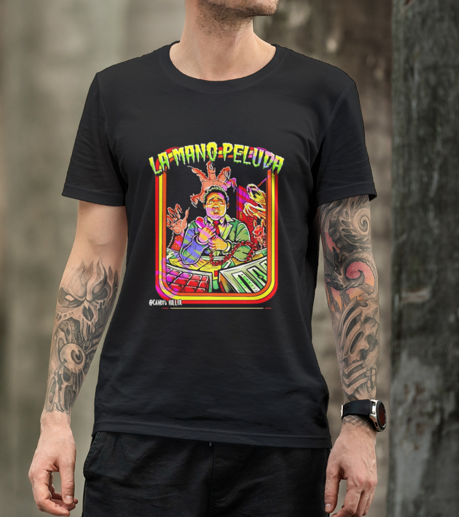 La Mano Peluda Terror Radial Hombre Teléfono Cadenas Kawaii Killer T-Shirt