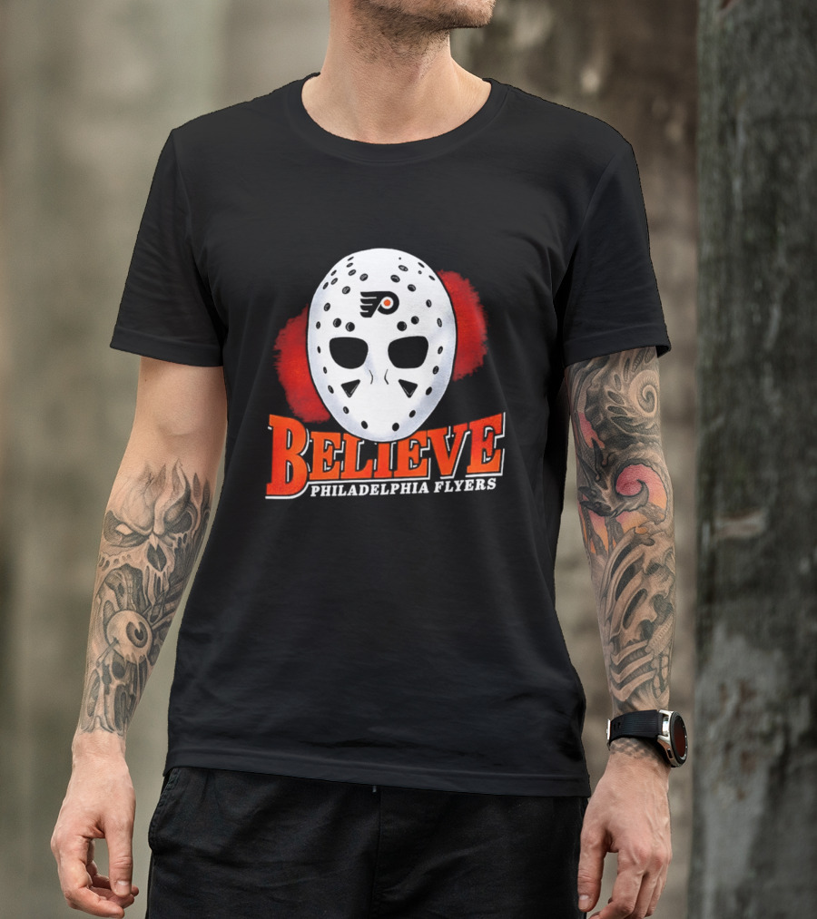 Philadelphia Flyers Believe 2026 Hockey Mask T-Shirt