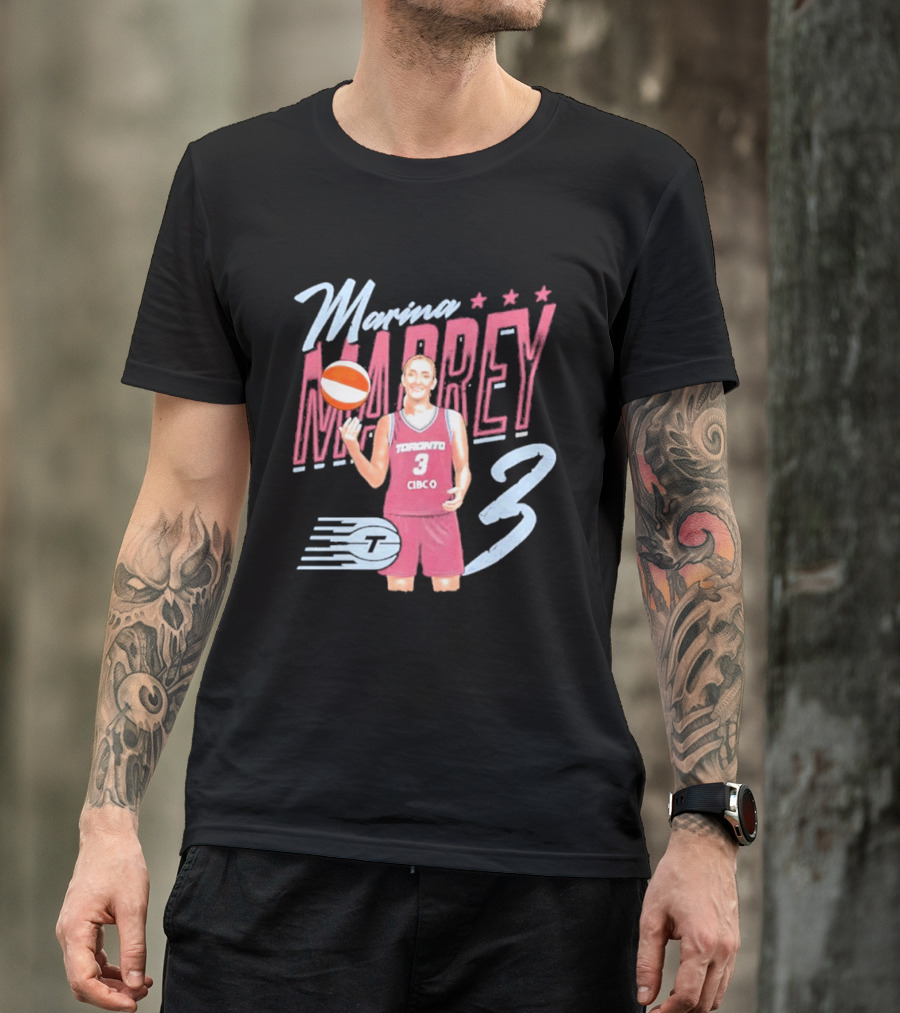 Marina Mabrey Toronto Basketball Pose CIBCO Tempo 3 Stars T-Shirt