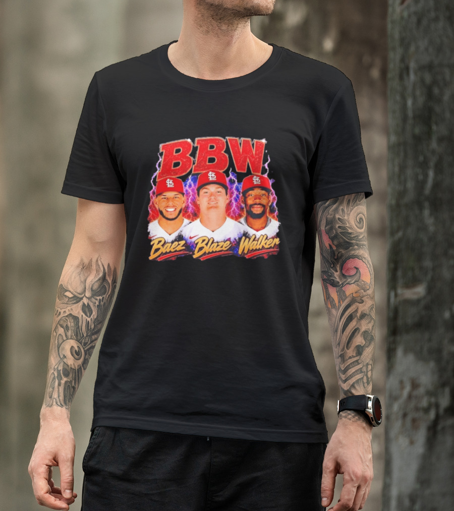 BBW Baez Blaze Walker St. Louis Cardinals Lightning T-Shirt