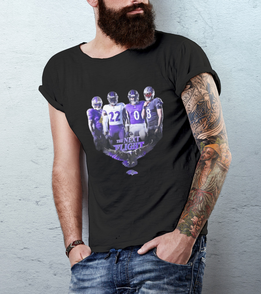 The Next Flight Baltimore Ravens NFL Football Players Team Spirit T-Shirt