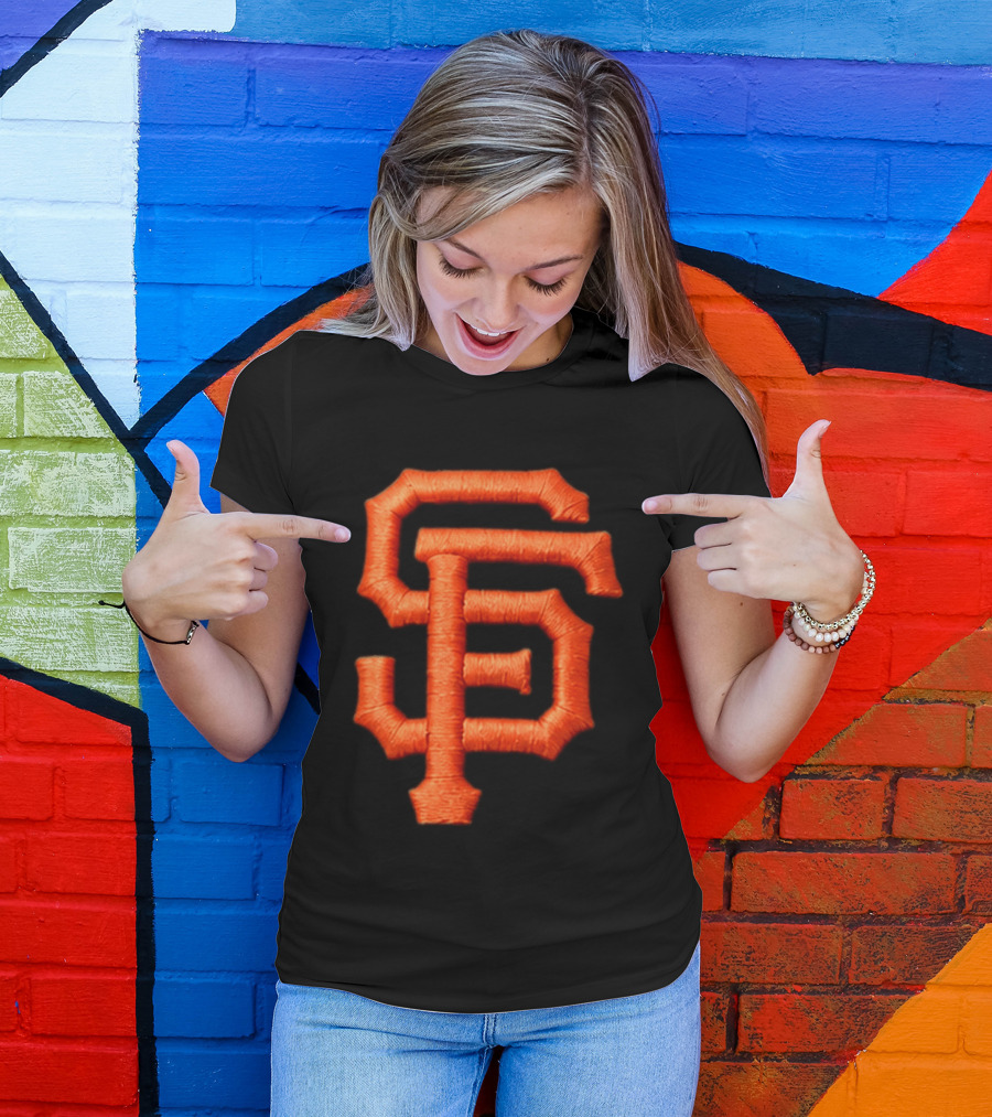 Alex Smith SF Giants Hat Orange Monogram T-Shirt