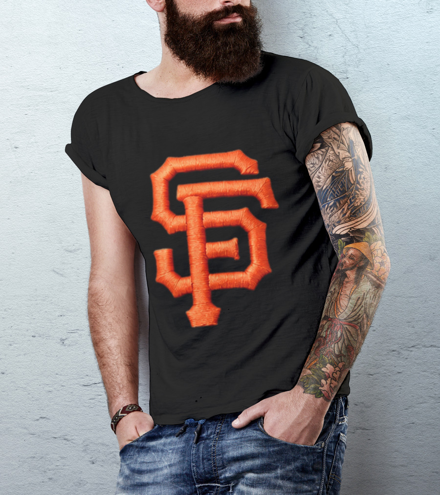 Alex Smith SF Giants Hat Orange Monogram T-Shirt