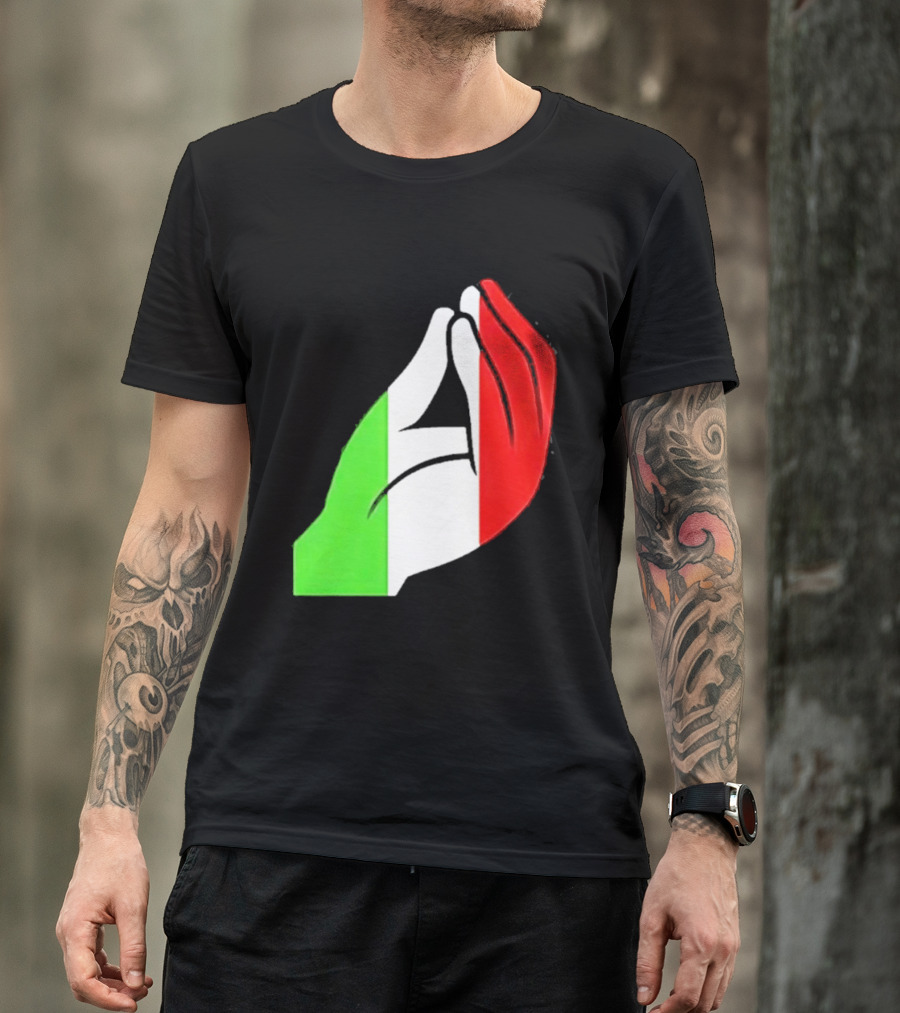 Italian Hand Gesture Ma Che Vuoi Green White Red T-Shirt