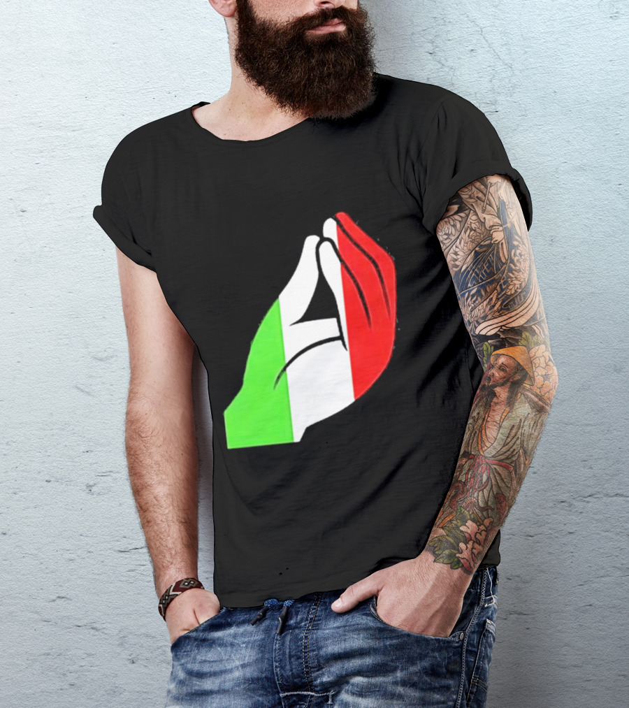 Italian Hand Gesture Ma Che Vuoi Green White Red T-Shirt