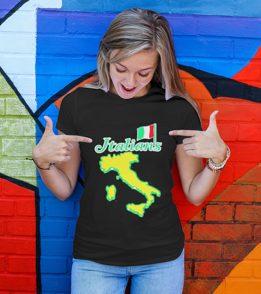 Italians Map Of Italy With Flag T-Shirt