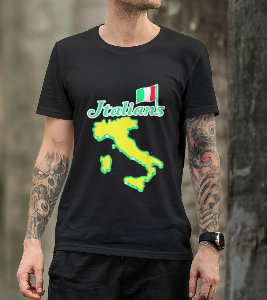 Italians Map Of Italy With Flag T-Shirt