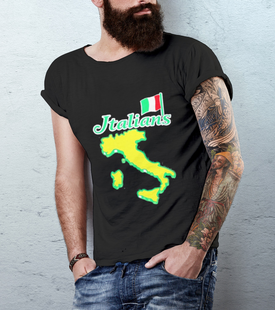 Italians Map Of Italy With Flag T-Shirt