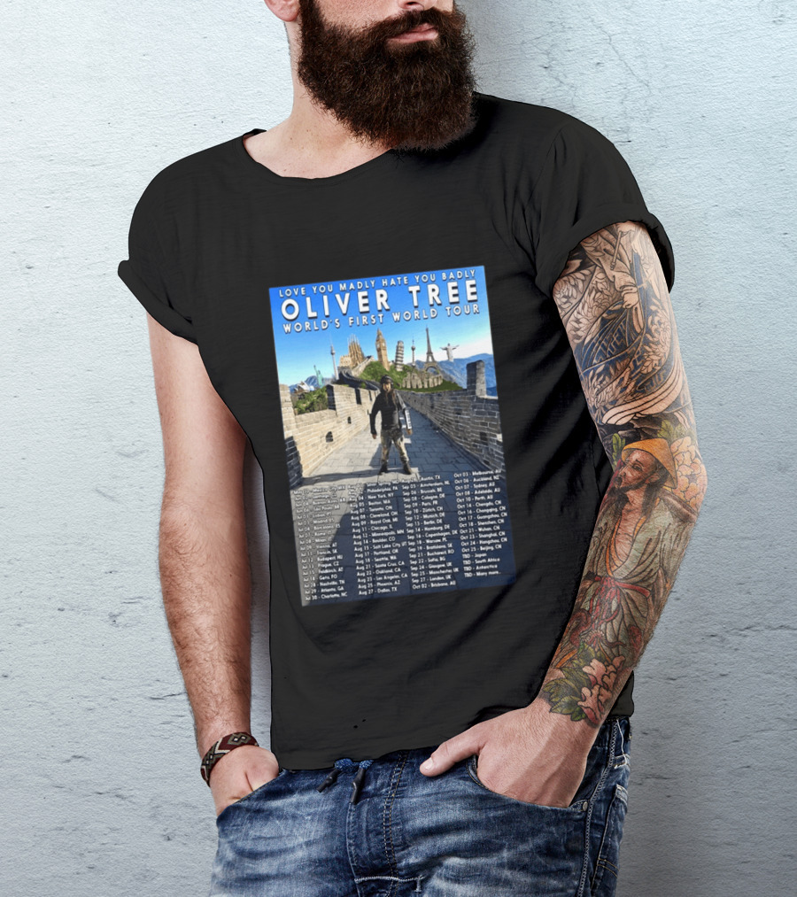 Oliver Tree World's First World Tour Love You Madly Hate You Badly Fall 2026 Tour Dates T-Shirt