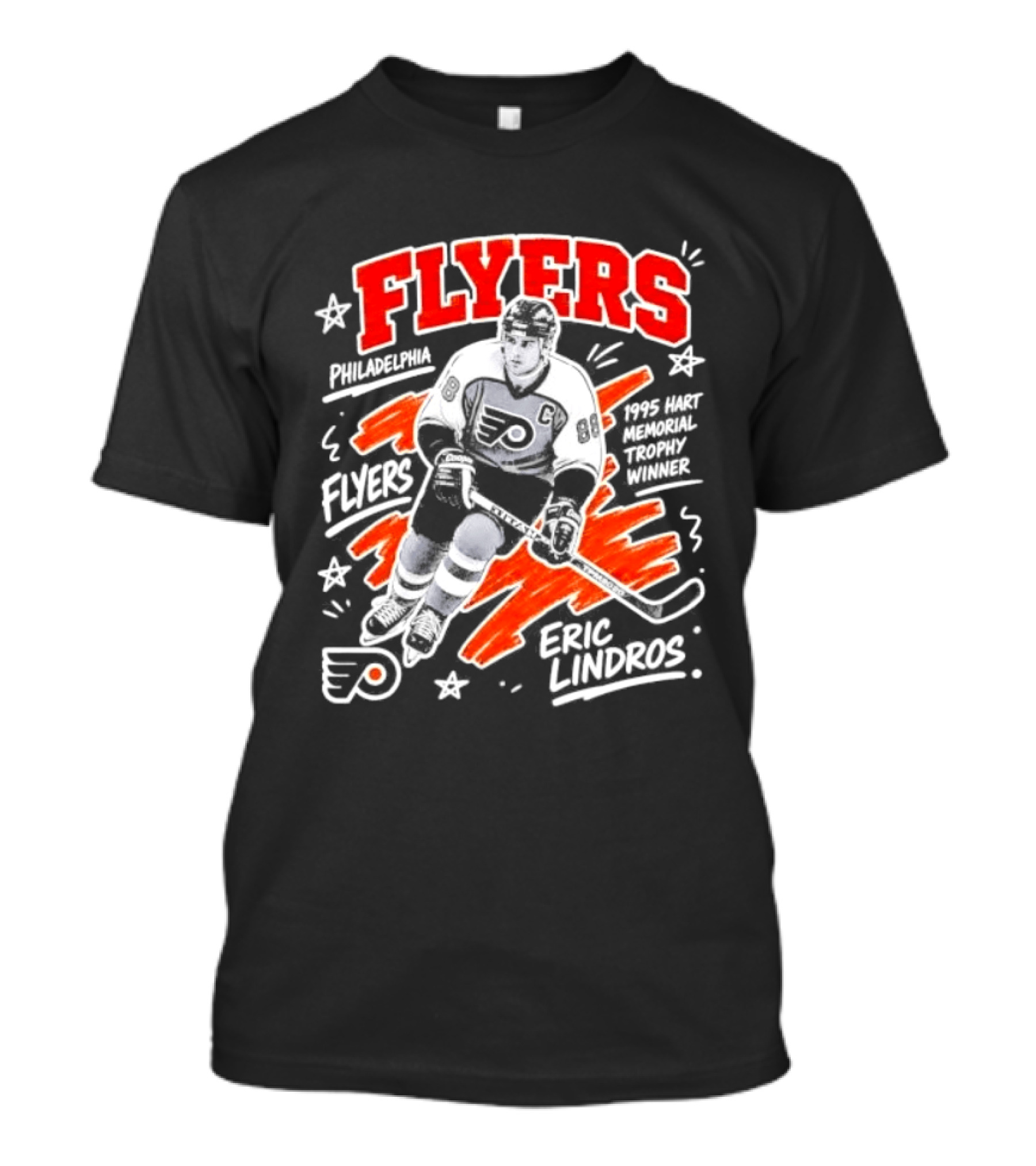 Philadelphia Flyers Eric Lindros 1995 Hart Memorial Trophy Winner Hockey Legend T-Shirt