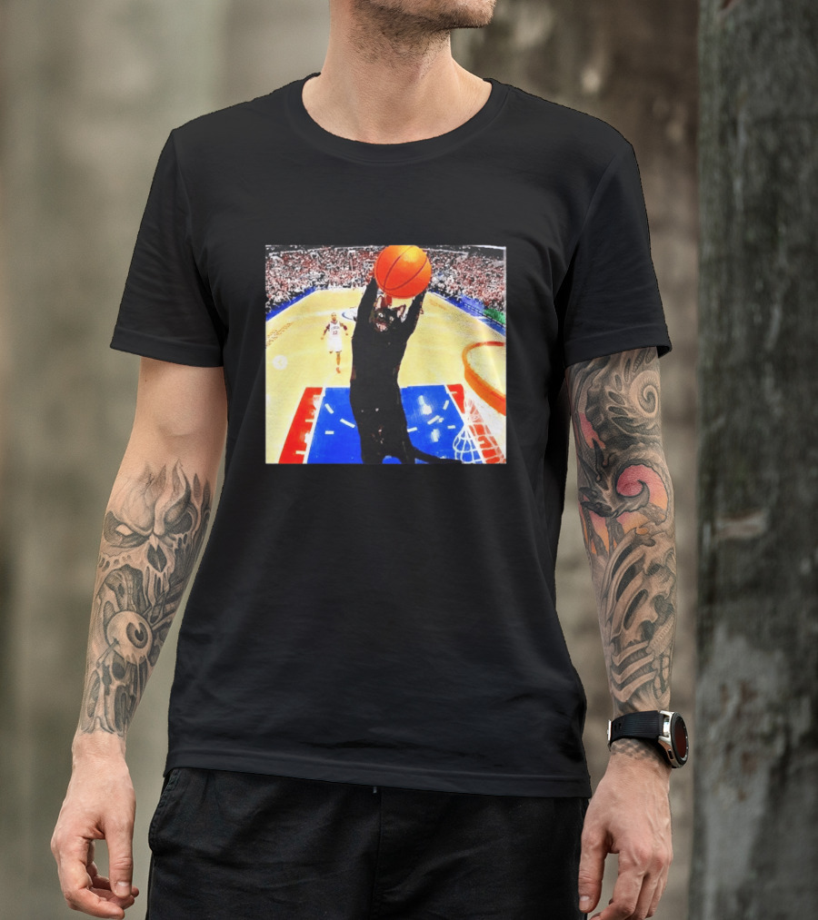 Philadelphia 76ers Black Cat Slam Dunk Basketball Meme T-Shirt