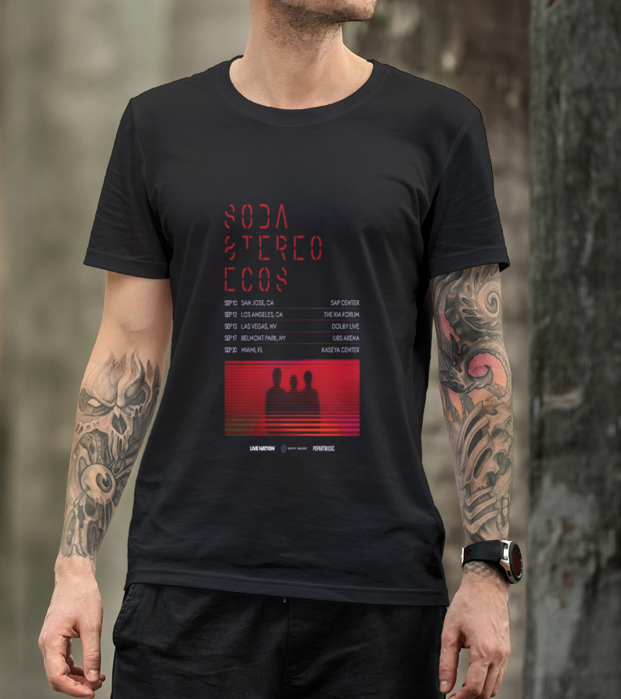 Soda Stereo Ecos 2026 Tour San Jose Los Angeles Las Vegas Belmont Park Miami Dates T-Shirt
