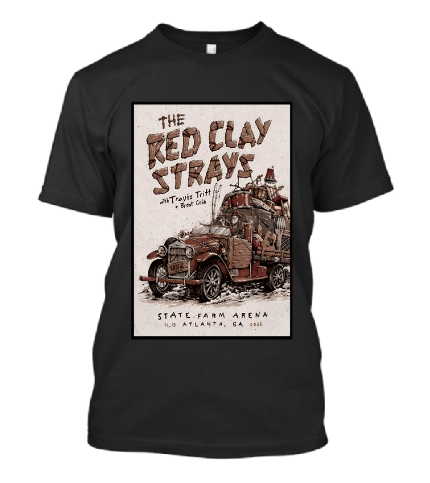 The Red Clay Strays With Travis Tritt And Brent Cobb Live Concert State Farm Arena Atlanta GA Nov 13 2026 T-Shirt