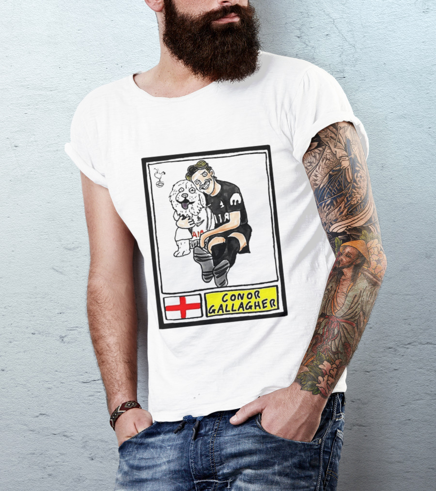 Conor Gallagher Hugging Dog With England Cross And Spurs T-Shirt