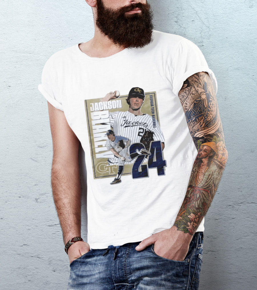 Jackson Blakely Georgia Tech Baseball GT 24 Player Student Athlete T-Shirt