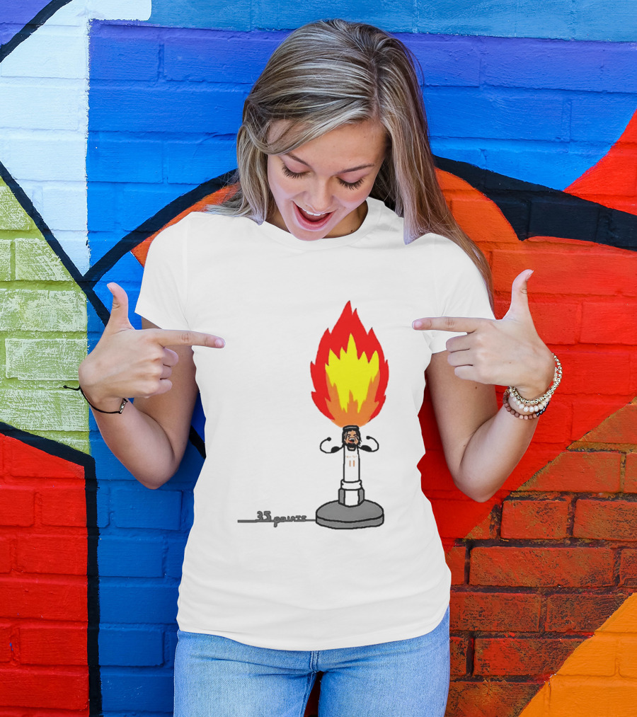 New York Knicks Jalen Brunson 35 Points It's Lit Flame T-Shirt