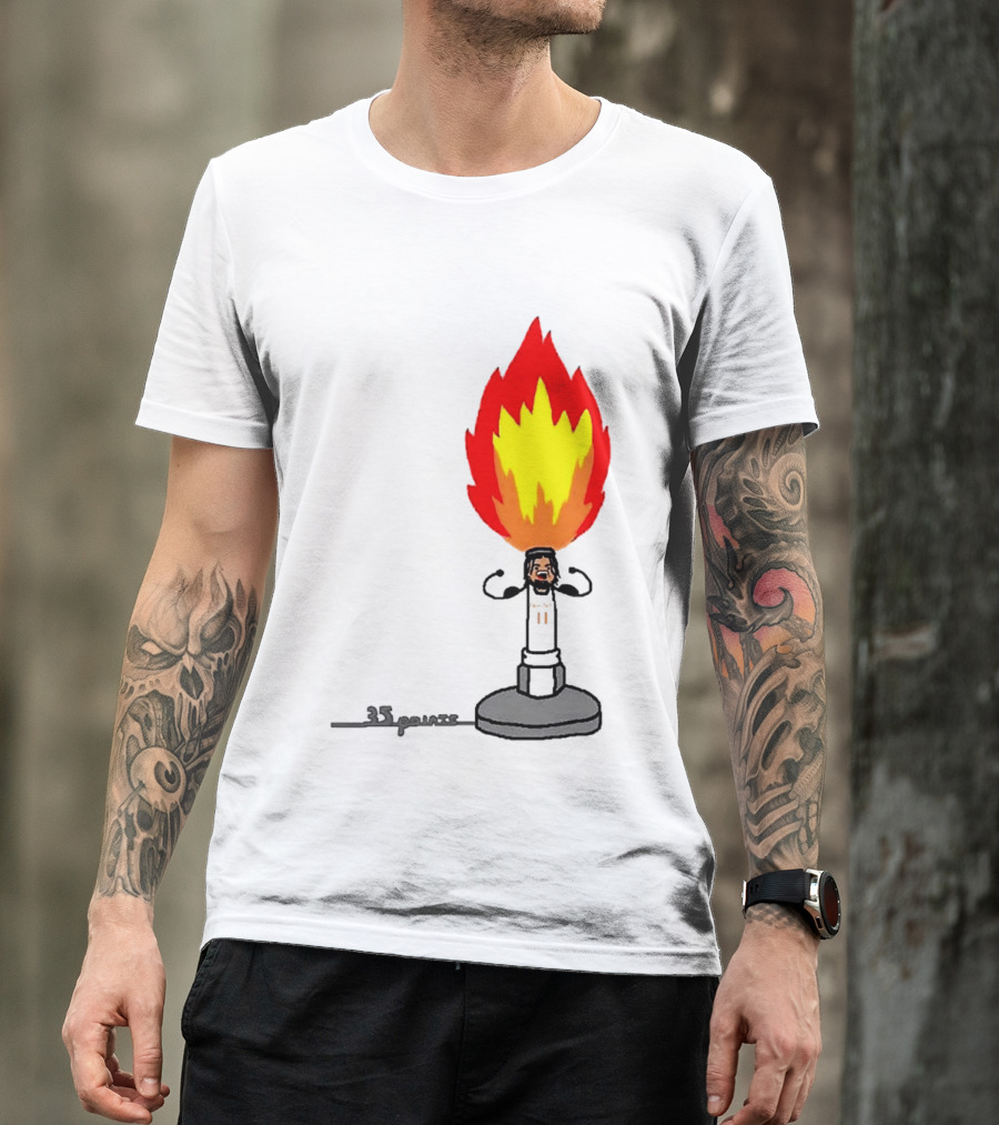 New York Knicks Jalen Brunson 35 Points It's Lit Flame T-Shirt