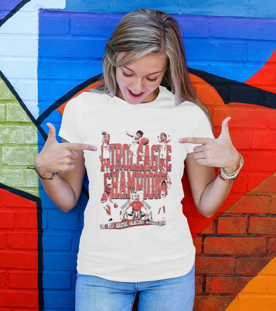 Olympiacos B.C Euroleague Champion Triple Crown Players T-Shirt