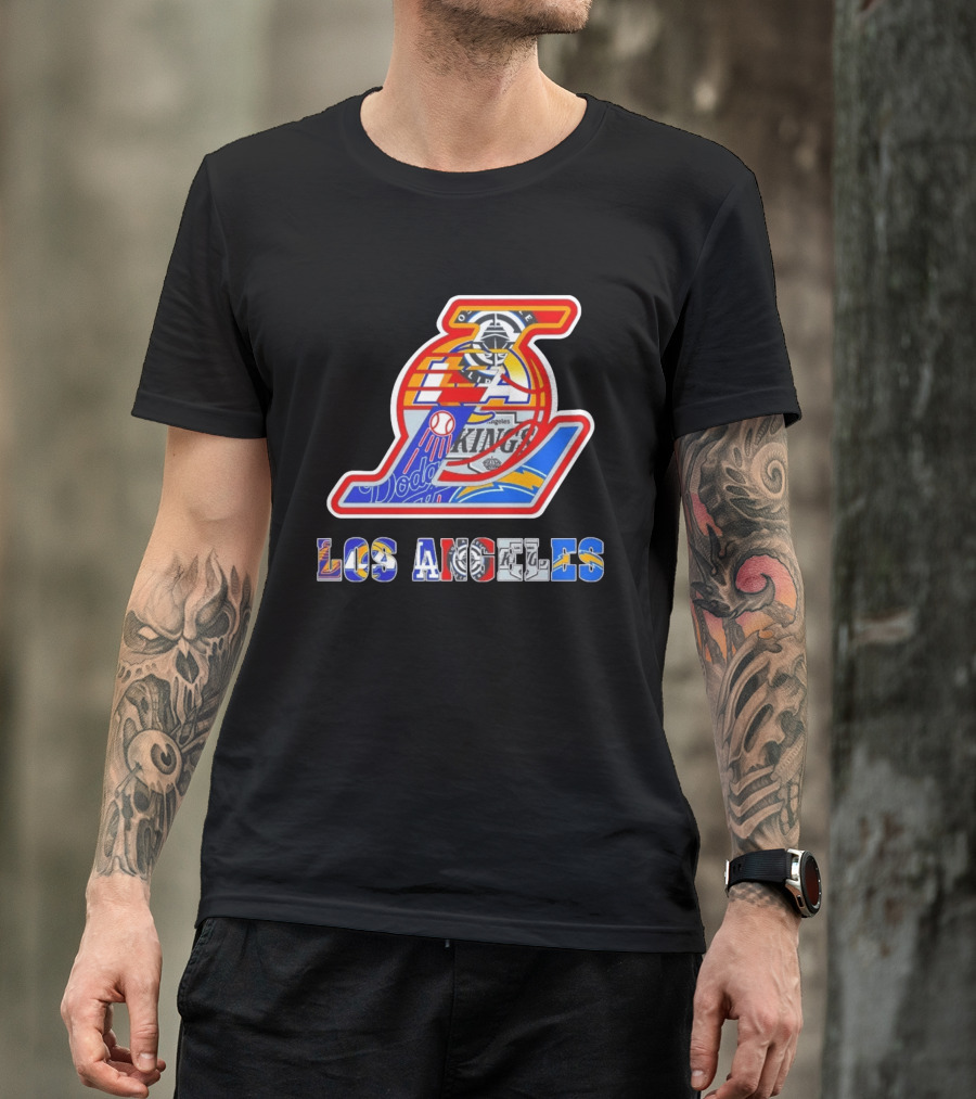 Los Angeles Dodgers Lakers Kings Chargers Sports Team Mashup T-Shirt