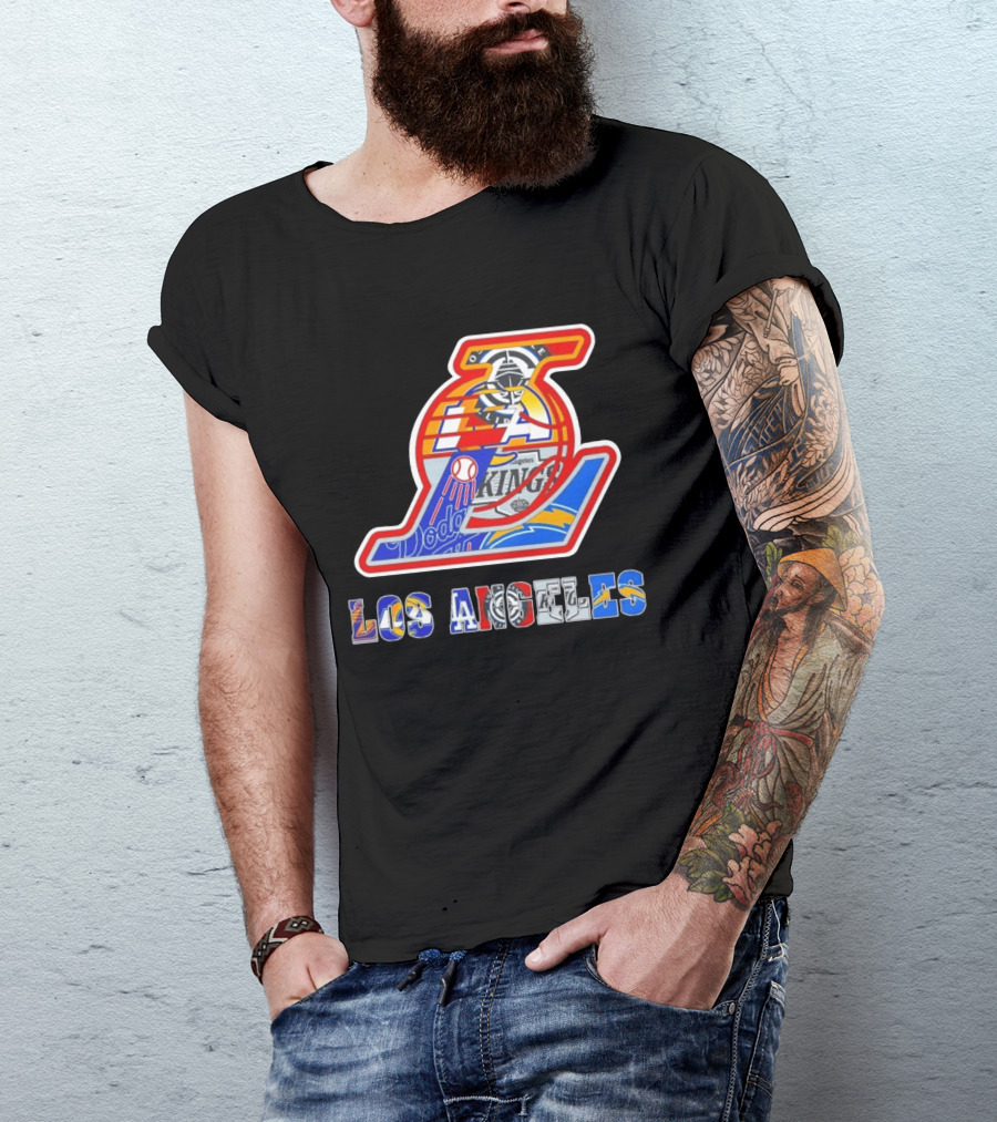 Los Angeles Dodgers Lakers Kings Chargers Sports Team Mashup T-Shirt