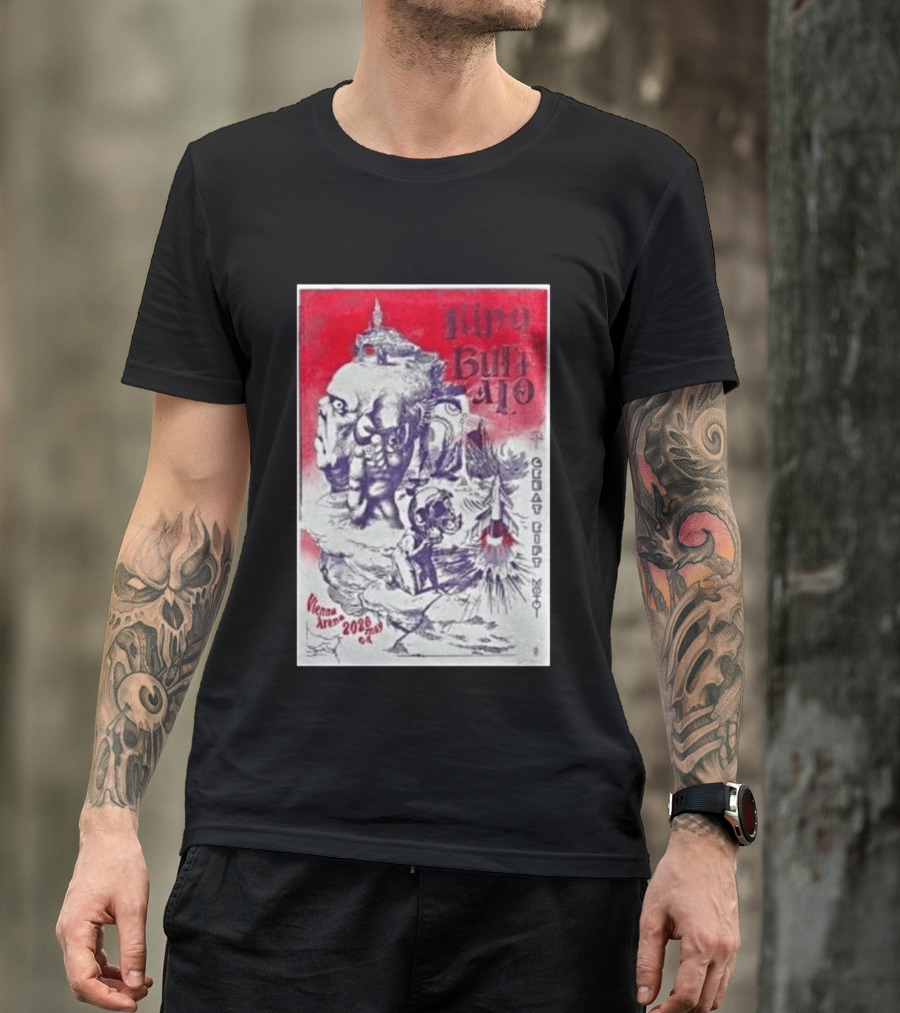 King Buffalo Vienna Arena May 4 2026 Concert Art Featuring Surreal Imagery And Space T-Shirt