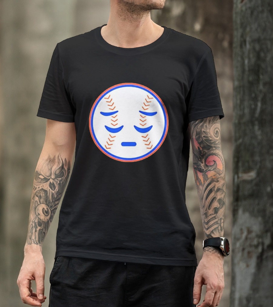 Disappointed Baseball Face New York Mets Emojis T-Shirt