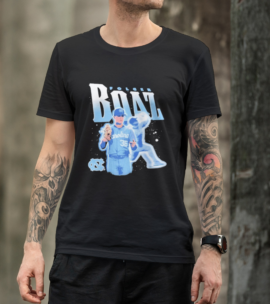 Folger Boaz Carolina Tar Heels Baseball 36 North Carolina Illustrated T-Shirt