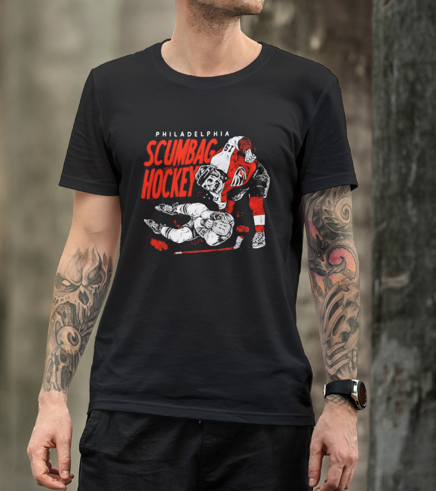 Philadelphia Scumbag Hockey Skeleton Garnet Hathaway NHL 2026 T-Shirt