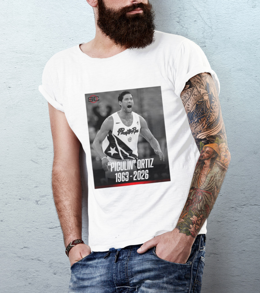Piculín Ortiz Puerto Rico Basketball Legend 1963 2026 T-Shirt