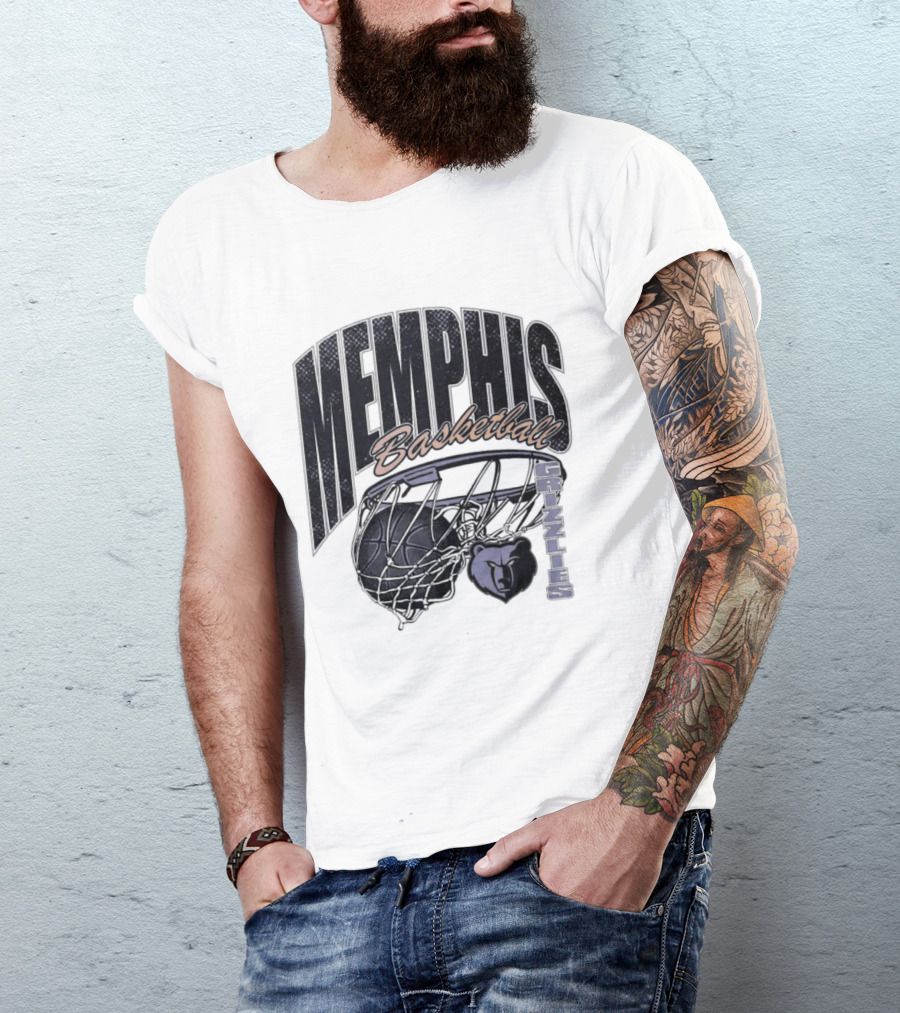 Memphis Basketball Swish With Bear And Hoop T-Shirt