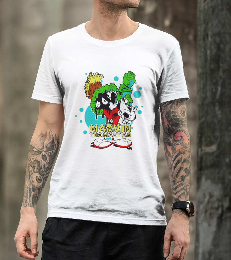 Marvin The Martian Retro Cartoon Character With Ray Gun T-Shirt
