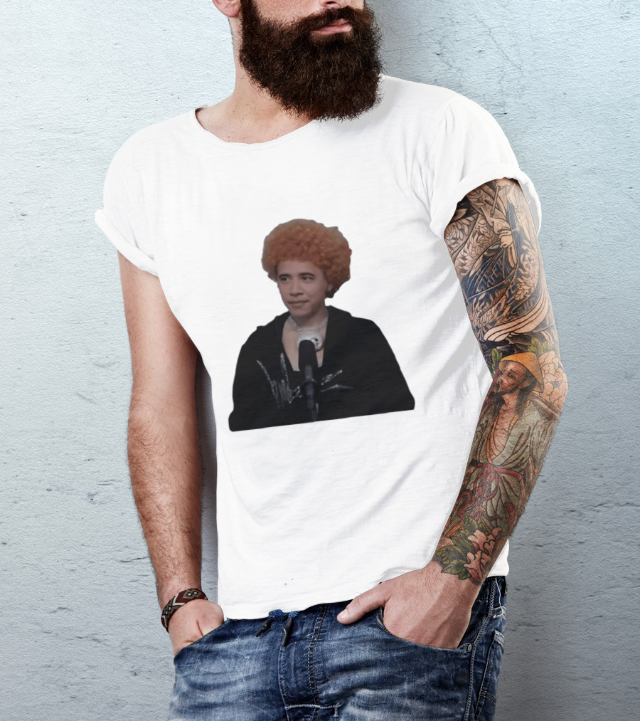 Obama Spice Meme Satirical Icon With Afro Wig T-Shirt