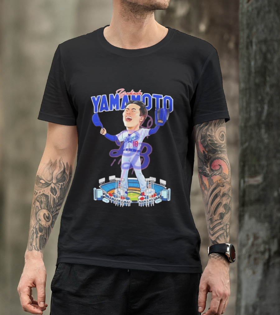 Celebrating Yamamoto Dodgers Baseball Victory T-Shirt