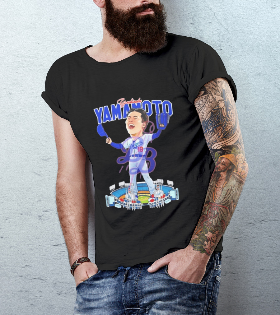 Celebrating Yamamoto Dodgers Baseball Victory T-Shirt