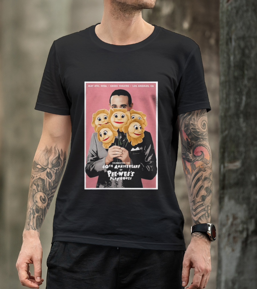 Celebrating The 40th Anniversary Of Pee Wee's Playhouse May 4th 2026 Greek Theatre Los Angeles CA T-Shirt