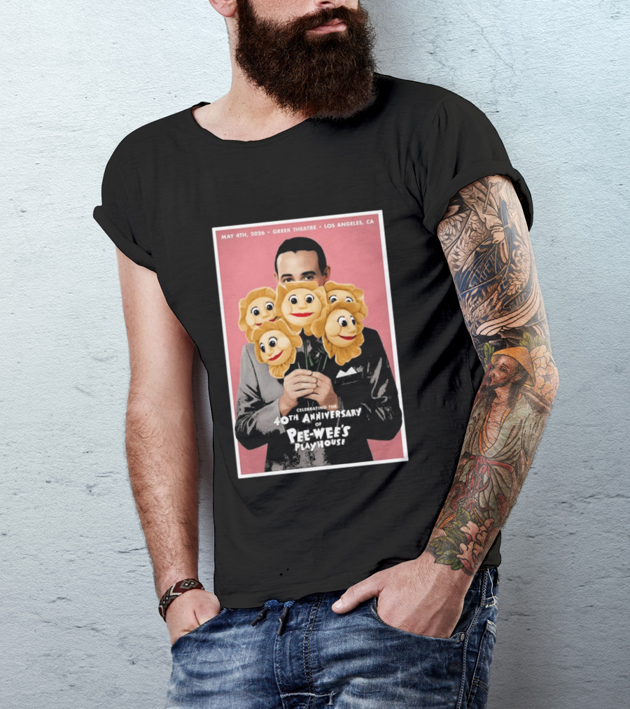 Celebrating The 40th Anniversary Of Pee Wee's Playhouse May 4th 2026 Greek Theatre Los Angeles CA T-Shirt