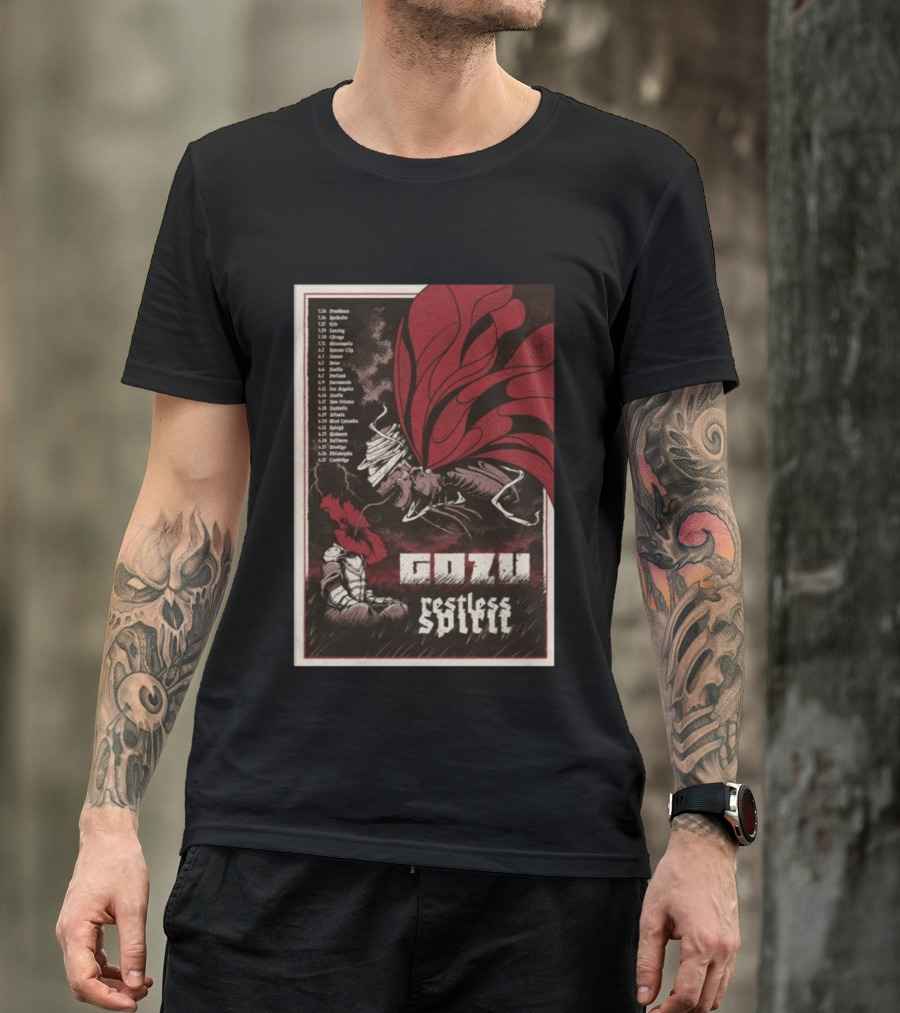 Gozu Restless Spirit Tour 2026 Providence Boston NYC Los Angeles Chicago Dates T-Shirt